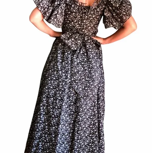 GUNNE SAX JESSICA MCCLINTOCK VINTAGE FLORAL MAXI PRAIRIE PROM DRESS - Picture 11 of 16